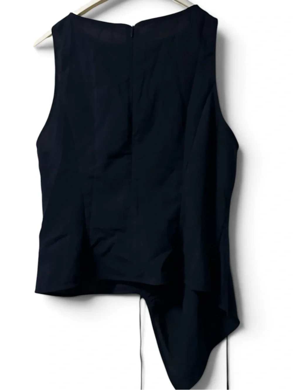 OGL Navy Side-Tie Asymmetric Sleeveless Top - Large - Picture 3 of 7